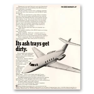 1966 Hawker Siddeley DH125 Airplane Print Ad | Ash Trays