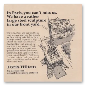 1966 Paris Hilton Print Ad | Large Sculpture