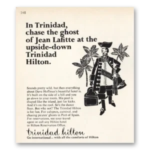 1966 Hilton Hotels Print Ad | Chase Ghost Of Jean Lafitte