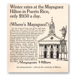 1966 Hilton Hotels Print Ad | Puerto Rico