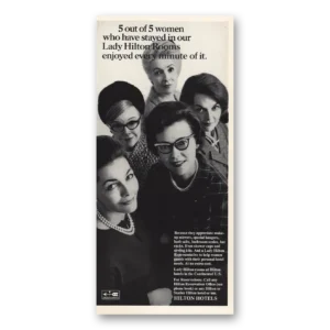 1966 Hilton Hotels Print Ad | Lady Hilton Rooms