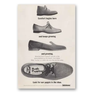 1966 Hush Puppies Print Ad | Comfort Begins