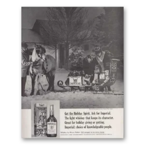 1966 Imperial Whiskey Print Ad | Holiday Spirit