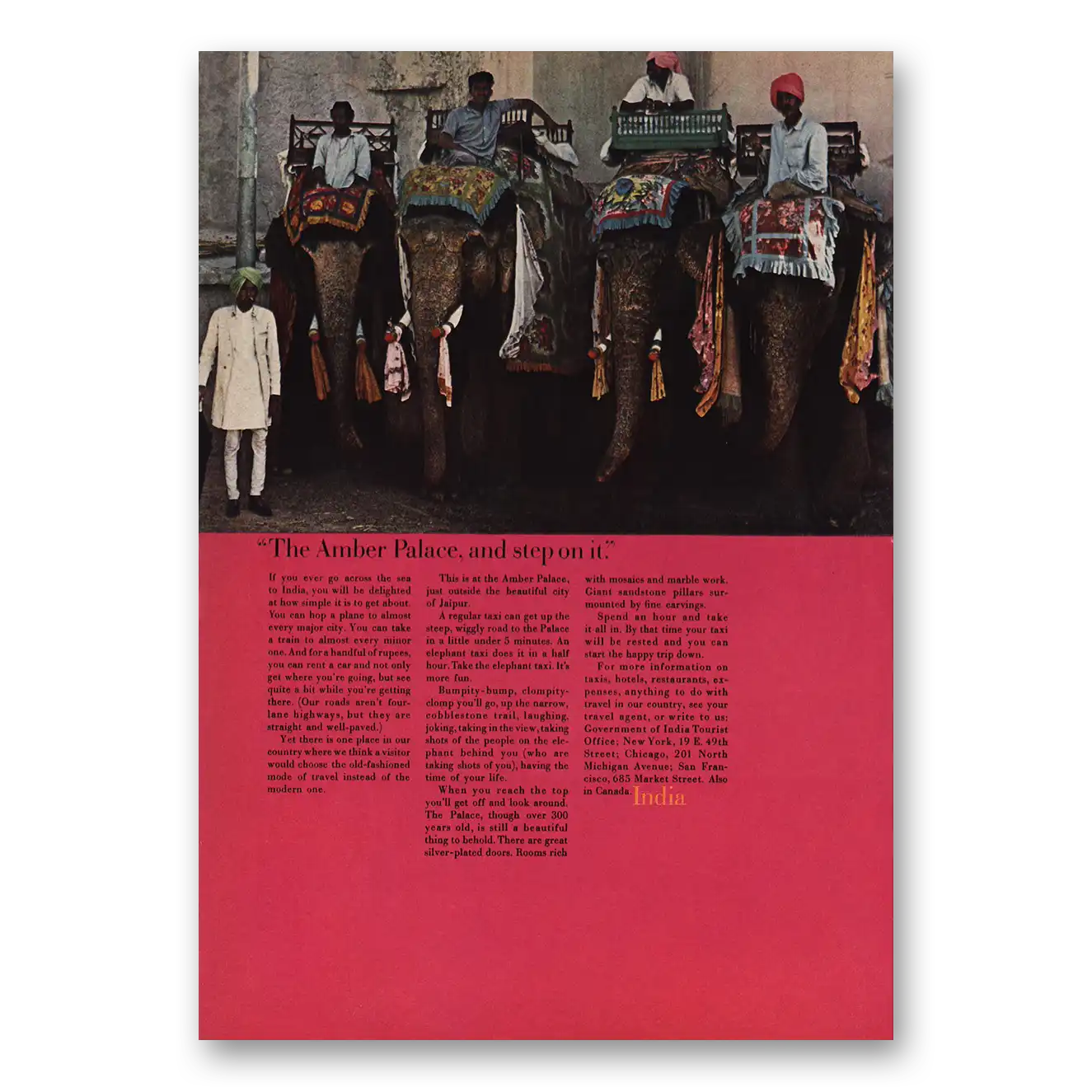 1966 India Print Ad | The Amber Palace