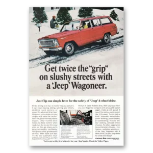1966 Jeep Wagoneer Print Ad | Red Snow