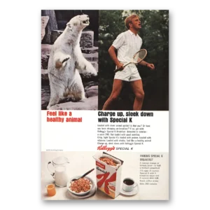 1966 Kelloggs Special K Print Ad | Polar Bear Tennis
