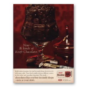 1966 Kraft Chocolates Print Ad | Candy Shops