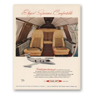 1966 Lear Jet Print Ad | Elegant Spacious
