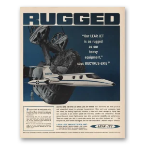 1966 Lear Jet Print Ad | Bucyrus Erie