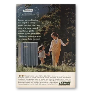 1966 Lennox Central Air Conditioning Print Ad | Carpet Spring