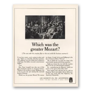 1966 Leo Burnett Advertising Print Ad | Greater Mozart
