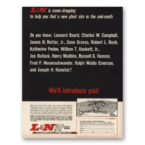 1966 Louisville & Nashville Railroad Print Ad | Name Dropping
