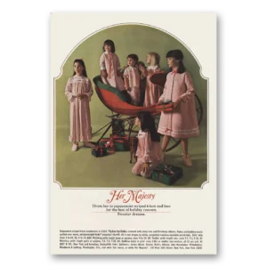 1966 Her Majesty Sleepwear Print Ad | Peppermint