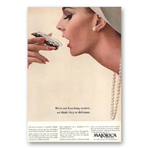 1966 Majorica Print Ad | Not Knocking Oysters