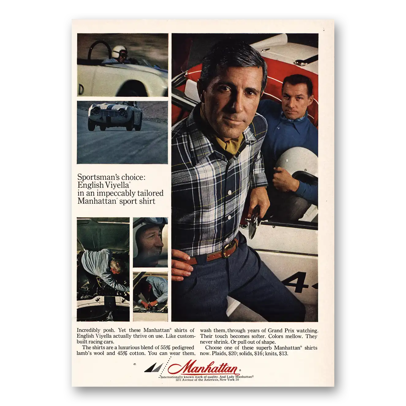 1966 Manhattan Shirts Print Ad | English Viyella