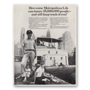 1966 Metropolitan Life Insurance Print Ad | Houseboat