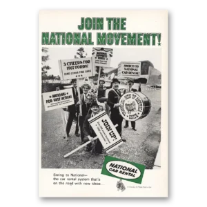 1966 National Car Rental Print Ad | Join The National Movement