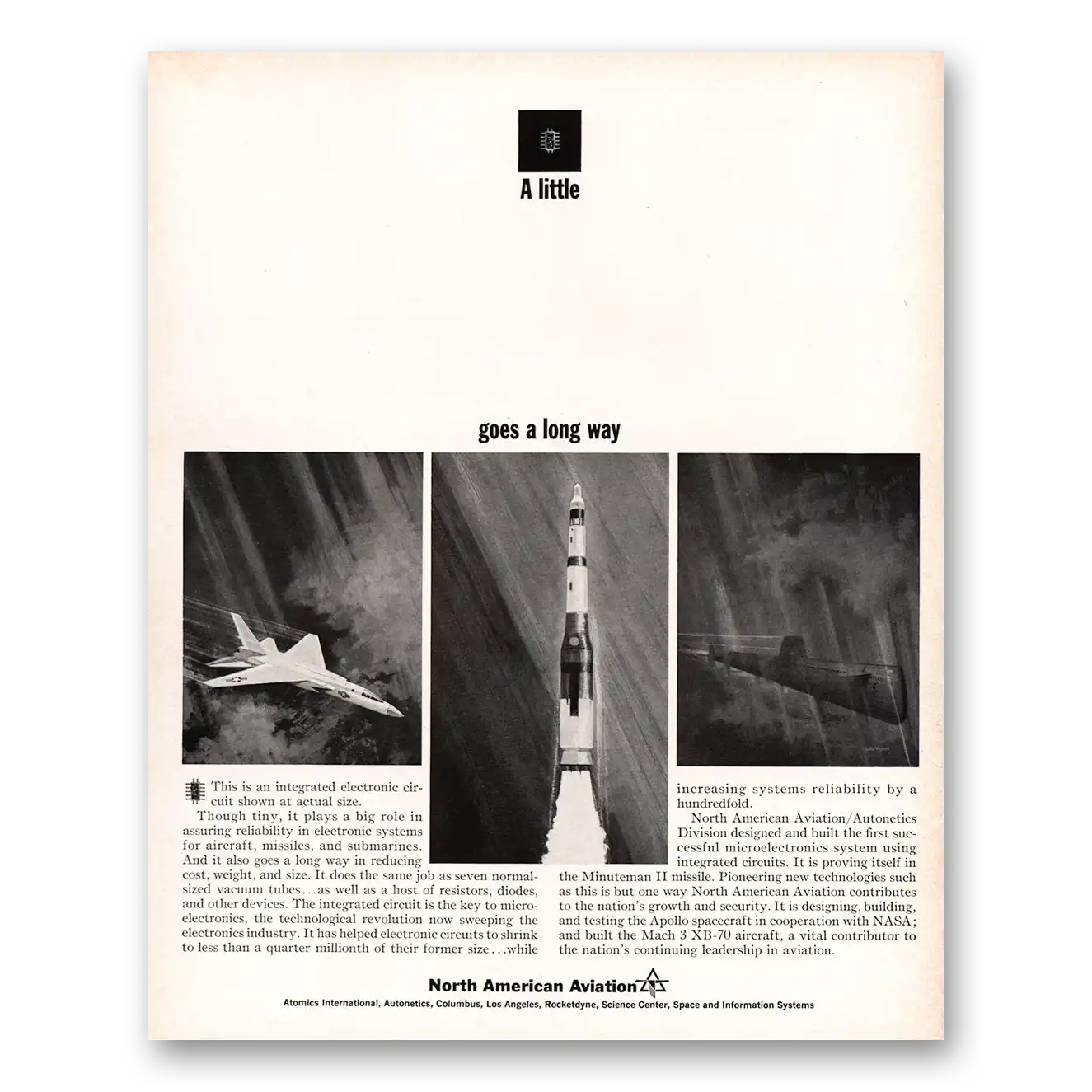 1966 North American Aviation Print Ad | Little Goes