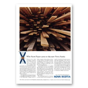 1966 Nova Scotia Canada Print Ad | Scott Paper Came To Nova Scotia