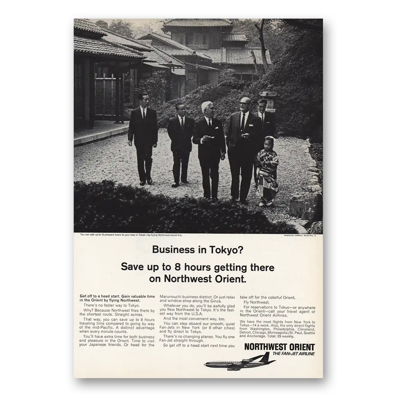 1966 Northwest Orient Print Ad | Business In Tokyo