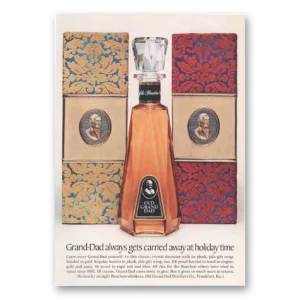 1966 Old Grand-Dad Bourbon Whiskey Print Ad | Holiday Time