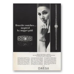 1966 Omega Watch Print Ad | Bracelet Watches Nugget Gold