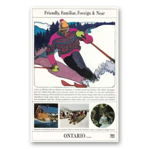 1966 Ontario Canada Print Ad | Skier Friendly