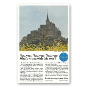 1966 Pan Am Print Ad | Mont St Michel