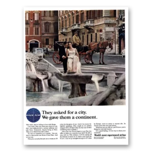 1966 Pan Am Print Ad | Gave Continent