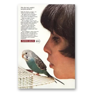 1966 Parke-Davis Print Ad | Keep Her Parakeet