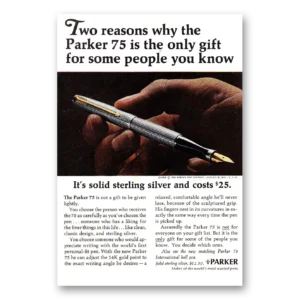 1966 Parker 75 Pen Print Ad | Two Reasons