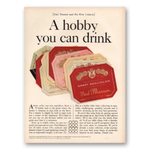 1966 Paul Masson Wine Print Ad | Hobby