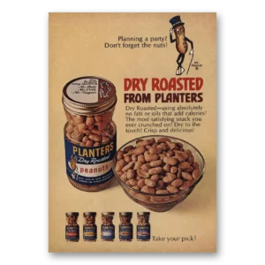 1966 Planters Peanuts Print Ad | Dry Roasted