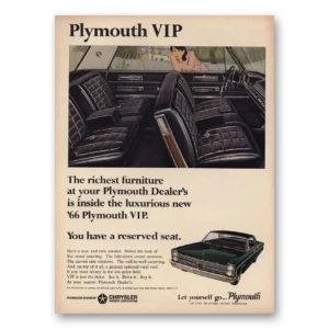 1965 Plymouth VIP Print Ad | Richest Furniture