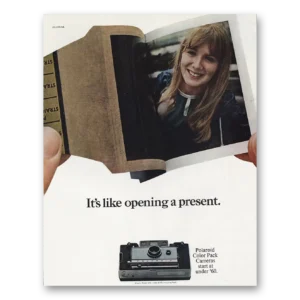 1966 Polaroid Color Pack Camera Print Ad | Opening Present