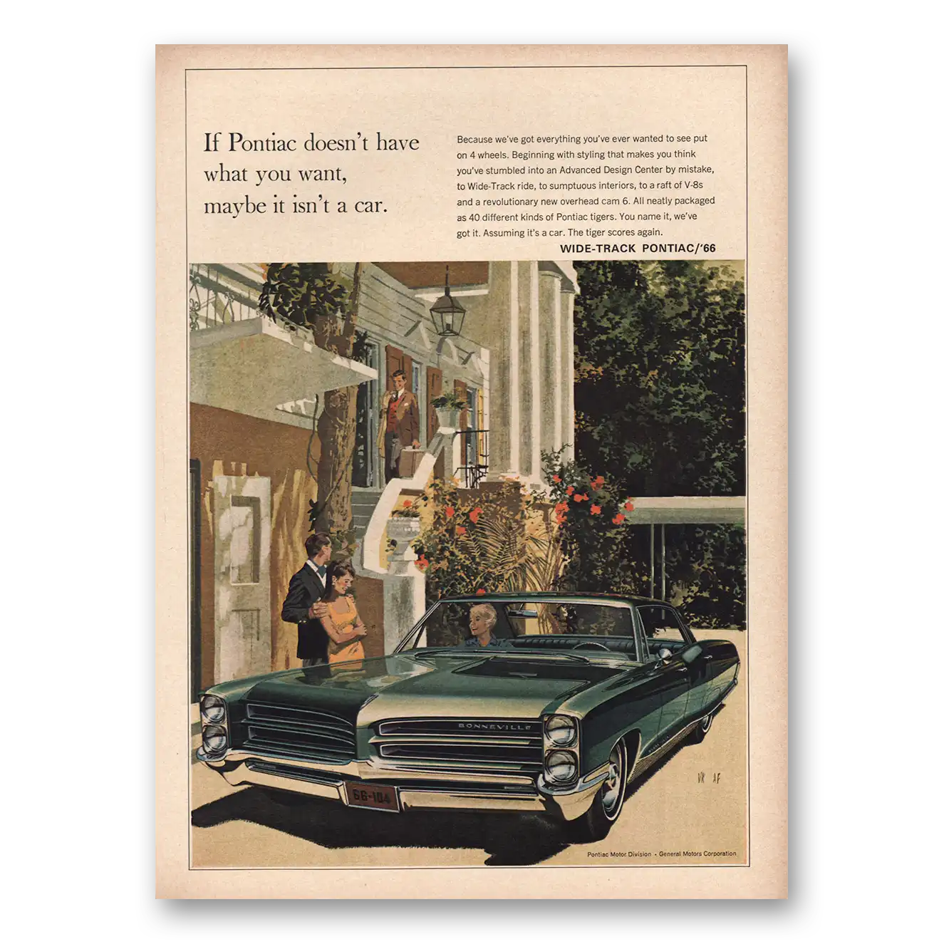 1966 Pontiac Wide Track Print Ad | You Want