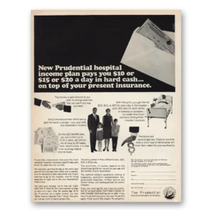 1966 Prudential Insurance Print Ad | Hospital Income