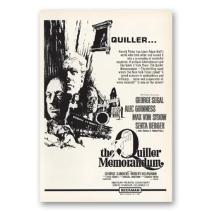 1966 The Quiller Memorandum Promo Print Ad | George Segal