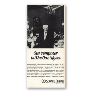 1966 St Regis Sheraton Print Ad | Computer Oak Room