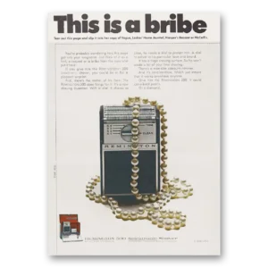 1966 Remington Rand Electric Shaver Print Ad | Bribe