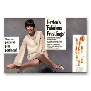 1966 Revlon Fabulous Frostlings Lipstick Print Ad | Pearlness