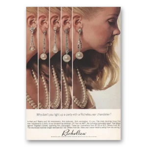 1966 Richelieu Pearls Print Ad | Ear Chandelier
