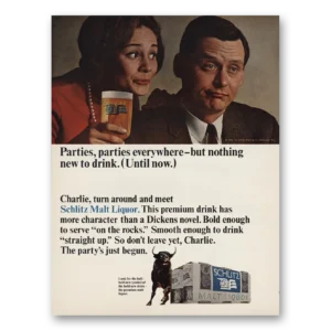 1966 Schlitz Beer Print Ad | Parties Everywhere