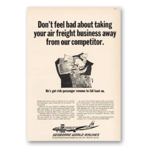 1966 Seaboard World Airlines Print Ad | Rich Passenger Revenue