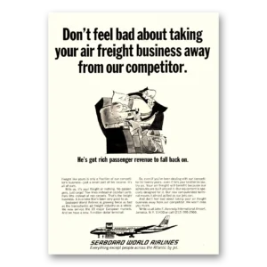 1966 Seaboard World Airlines Print Ad | Passenger Revenue