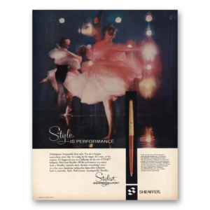 1966 Sheaffers Stylist Pen Print Ad | Performance Ballet