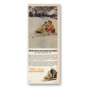 1966 Ski-Doo Print Ad | Snowmobile Leaves Every Winter Care Behi