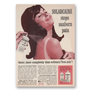 1966 Solarcaine Print Ad | Sunburn Pain