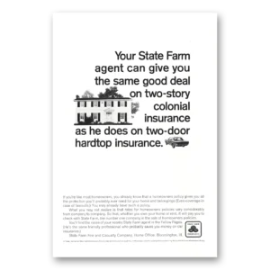 1966 State Farm Insurance Print Ad | Two Story Colonial