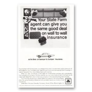 1966 State Farm Insurance Print Ad | Wall To Wall Bumper To Bumper
